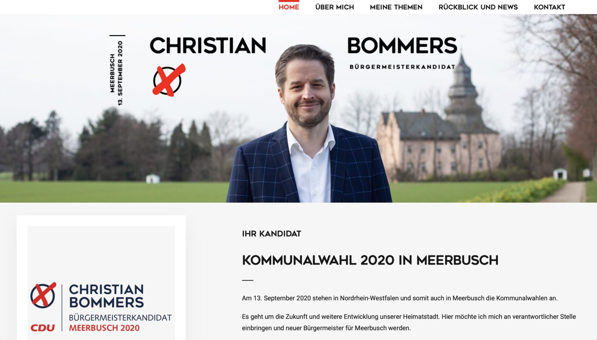 Christian Bommers, Bürgermeisterkandidat 2020, Meerbusch